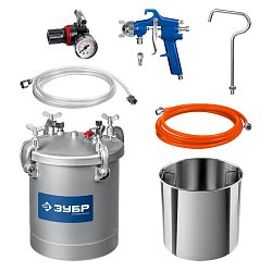 Красконагнетательный бак с краскораспылителем Зубр Профессионал KNB-10 6464, 10 л