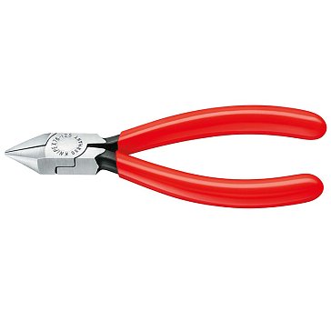 Изображение товара Бокорезы электромеханика Knipex KN-7681125, острая головка, 125 мм, фосфатированные, обливные ручки