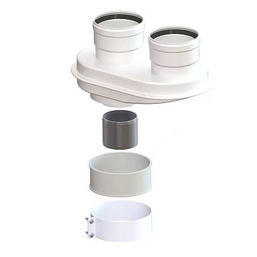 Изображение товара Адаптер моноблочный for baxi Favorit арт 02.40 с хомутом белый для дымохода