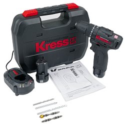 Аккумуляторная дрель-шуруповерт ударная Kress KU362 (бесщеточная, напряжение 12В, вес 1.5 кг)