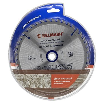 Изображение товара Диск пильный Белмаш RD131A, 190x2.5/1.5x30/20/16 мм, 42T 