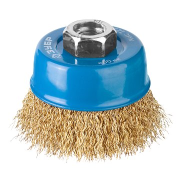 Изображение товара Щетка чашечная Зубр "Профессионал", 3526-060_z02 для УШМ (витая латунированная стальная проволока 0,3мм, 60ммхМ14)