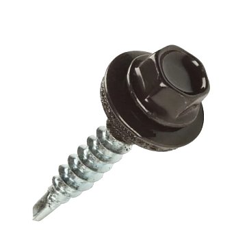 Изображение товара Саморез кровельный Starfix SMP2-66096-80, 4.8х29 мм, цинк, шайба с прокладкой, PT3, RAL 8017 (80 шт)