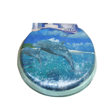 Изображение товара Мягкое сиденье для унитаза с рисунком зеленое салатное Турция