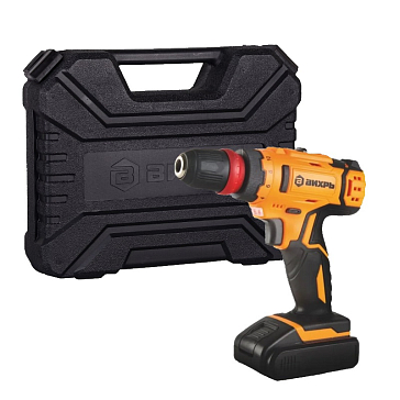 Изображение товара Аккумуляторная дрель-шуруповерт Вихрь ДА-18Л-2КС 18В, 2 аккумулятора, кейс