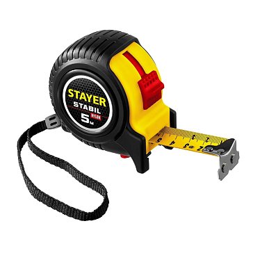 Изображение товара Профессиональная строительная рулетка Stayer STABIL 34131-05-25_z02 5м двухсторонней шкалой