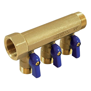 Изображение товара Коллектор Comisa 635 с шаровыми кранами, 3/4"-1/2", 4 выхода