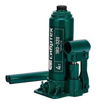 Изображение товара Домкрат гидравлический бутылочный Сибртех 50802, 4 т, 180-320 мм