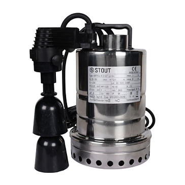 Изображение товара Насос дренажный с вертикальным поплавком Stout SPD-0003-200250 Q=150 л/мин H=8 м