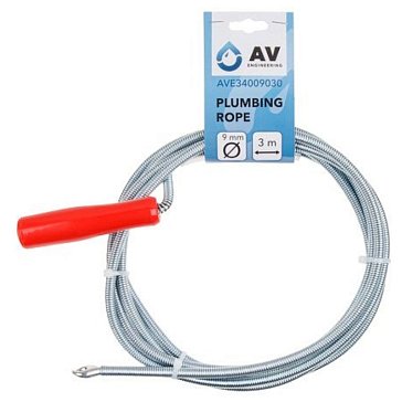 Изображение товара Трос для засоров сантехнических труб AV Engineering AVE34009030, пружинный ф 9 мм 3 м