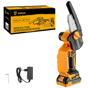 Изображение товара Пила цепная аккумуляторная Deko DKCHS 20-4, 063-4480 (20В, 1x2.0Ач)