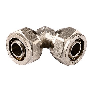 Изображение товара Уголок Зубр 51408-16 соединительный, цанга-цанга, 16х16х2,0, никель