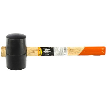 Изображение товара Киянка резиновая Sparta 111405, 340 г, черная резина, деревянная рукоятка