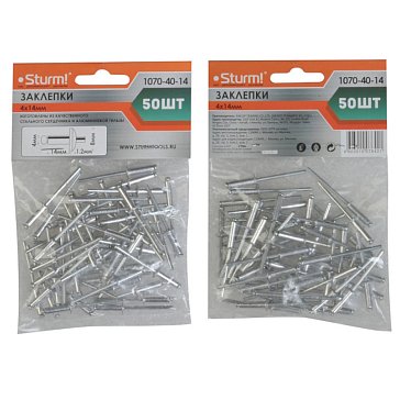 Изображение товара Заклепки Sturm 1070-40-14 4 мм 14 мм 50 шт алюминий Германия