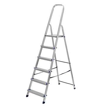 Изображение товара Стремянка Сибртех 97716, 6 ступеней, алюминиевая