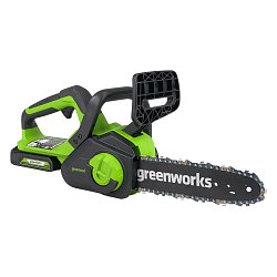 Цепная пила аккумуляторная портативная Greenworks G24CS25K2 арт. 2007707UA (2ач)