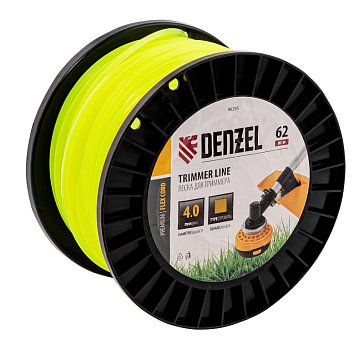 Изображение товара Леска для триммера Denzel FLEX CORD квадрат 4мм 62м на катушке