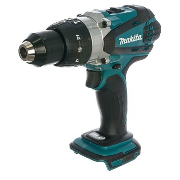 Изображение товара Дрель Makita DHP458Z, аккумуляторная, ударная, 18В, Li-ion, БЗП-13мм, 0-400\2000об\м, 91\58Нм, 2.3кг, мет.редуктор, бок.рукоятка, б\ак и з\у