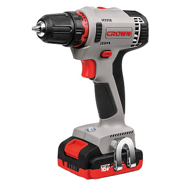 Изображение товара Аккумуляторная дрель-шуруповерт Crown CT21082H-2 BMC 16 В 2 скоростя 10 мм