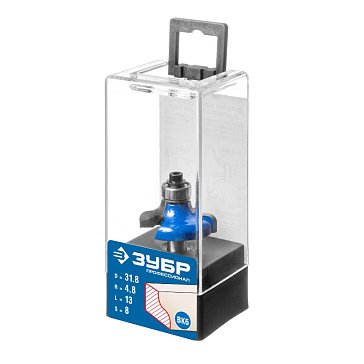 Изображение товара Фреза кромочная калевочная Зубр Профессионал 31.8x14 мм с радиусом 4.8 мм