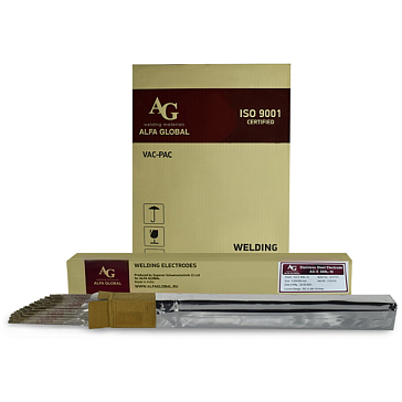 Изображение товара Электроды сварочные AG E 308L-16 рутиловые 2,6мм 350мм 2кг