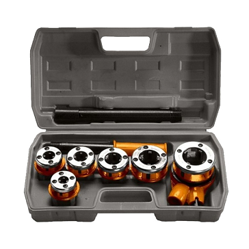 Изображение товара Набор клуппов Sparta 773355 1/4-1 1/4 дюйма и плашкодержатель с трещоткой