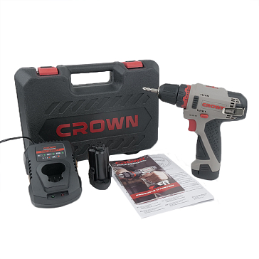 Изображение товара Аккумуляторный шуруповерт Crown CT21072HX-2 BMC 12 В, 2 А/ч, кейс, реверс
