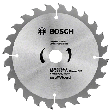 Изображение товара Пильный диск Bosch ECO WO 160 мм 24 зуба для дерева Германия