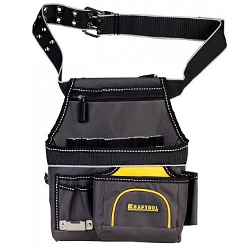 Изображение товара Сумка Kraftool "Industrie" 38743, поясная с ремнем, 9 карманов, петля для крепления рулетки 