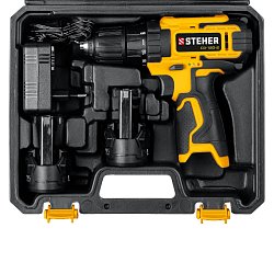 Дрель-шуруповерт Steher CD-120-2 12 В, 30 Нм, 2 АКБ (2 Ач), кейс