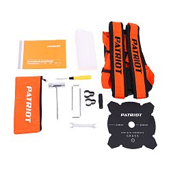 2-х тактный бензиновый триммер Patriot PT 5555ES Country (объем двигателя 52 см³, бак 1.1 л, леска + нож)