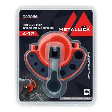 Изображение товара Кондуктор пластиковый Metallica Optima 902066, для коронок алмазных 4-12 мм, с присоской и подачей воды