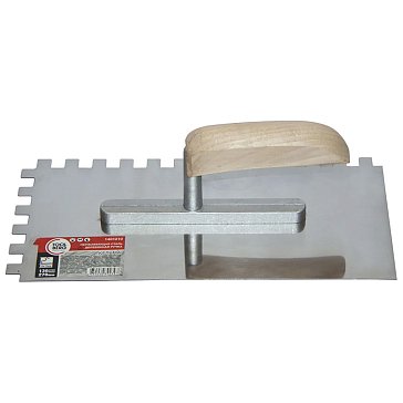 Изображение товара Кельма Toolberg 1401210 из нержавеющей стали с деревянной рукояткой 130х270 мм зуб 10х10 мм