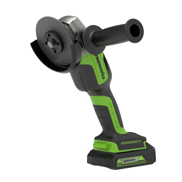 Изображение товара Аккумуляторная угловая шлифовальная машина Greenworks GD24AGK2 24В, 125мм, с зарядным устройством