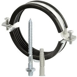 Хомут трубный металлический Humalt RU-HT М8 (25-28) 3/4" с гайкой,шпилькой-шурупом и дюбелем 007040102