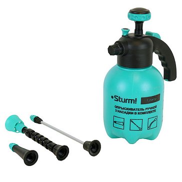 Изображение товара Опрыскиватель ручной Sturm 3016-22-01, 1 л, 3 насадки, с насосом, клапан сброса давления
