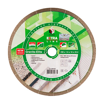 Изображение товара Алмазный диск Diam Granite-Elite 250x1,6x10x25,4 мм для твердых материалов