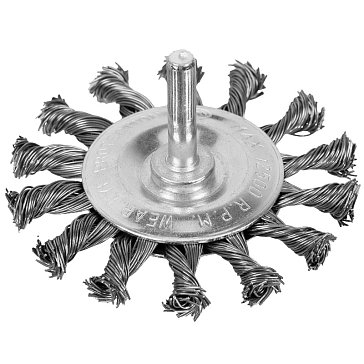 Изображение товара Щетка для дрели Matrix 74430, 75 мм, плоская со шпилькой, крученая металлическая проволока