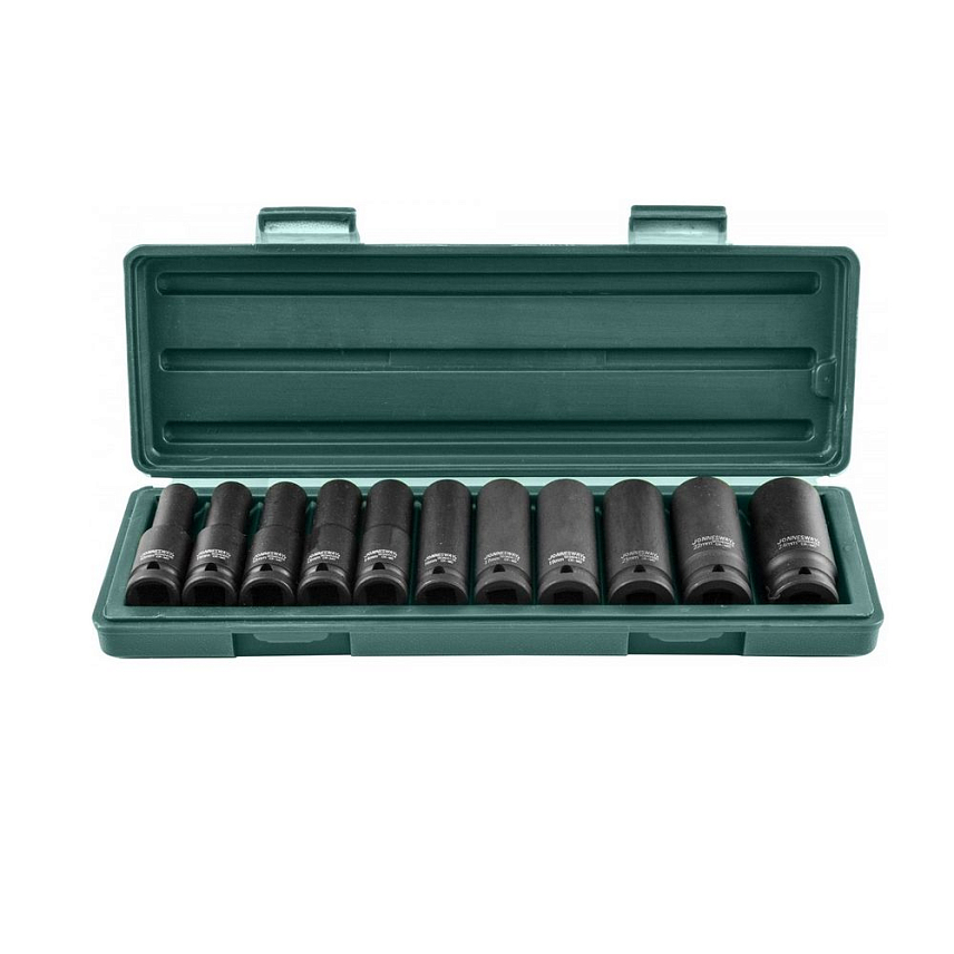 Набор головок торцевых ударных глубоких Jonnesway S03AD4111S, 1/2"DR 10-24 мм, 11 предметов