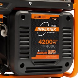 Инверторный бензиновый генератор Daewoo GDA 5600i (мощность 4.2 кВт, объем бака для топлива 13 л)