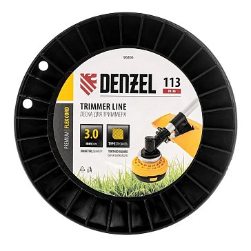 Изображение товара Леска для триммера Denzel FLEX CORD 96806 зубчатый квадрат 3мм 113м на катушке