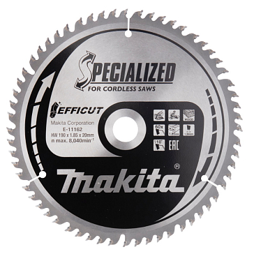 Изображение товара Пильный диск Makita EFFICUT E-11162 190x20 мм для дерева 60 зубьев
