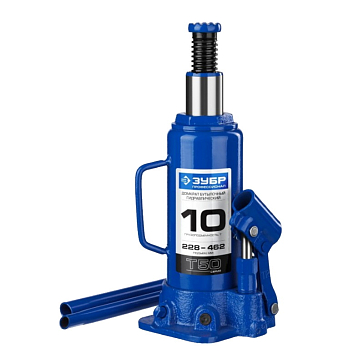 Изображение товара Домкрат Зубр "ЭКСПЕРТ" 43060-10_z01 гидравлический бутылочный, 10т, 230-460мм