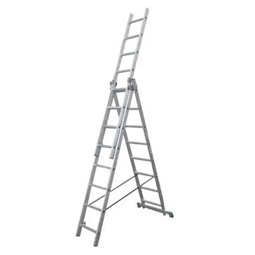 Изображение товара Лестница Pro Startul ST9944-08, алюминиевая, 3-х секционная, 201/474/214см 3х8 ступ., 9,9кг 