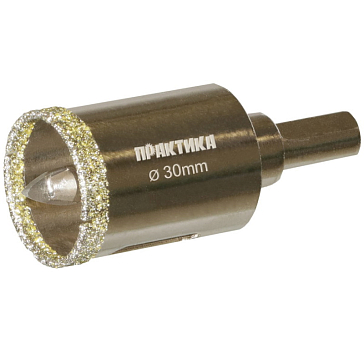 Изображение товара Коронка алмазная по керамограниту и керамике Практика 917-613 30х70мм для сверления стекла и плитки