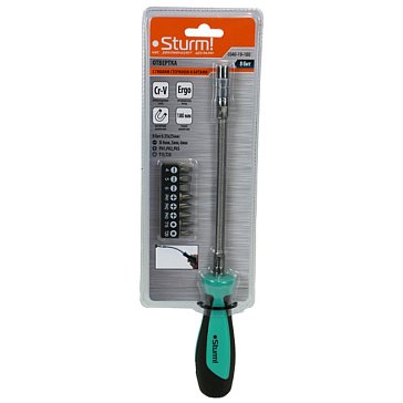 Изображение товара Отвертка Sturm 1040-19-180 Ergo 8 в 1, гибкий стержень, CrV