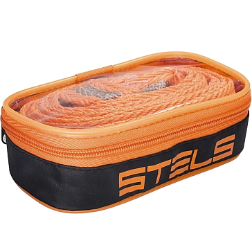 Изображение товара Трос буксировочный Stels 54377, 2.5 т, 2 крюка, сумка на молнии