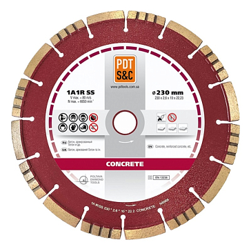 Изображение товара Круг отрезной алмазный PDT Concrete 1A1RSS/C3 для бетона