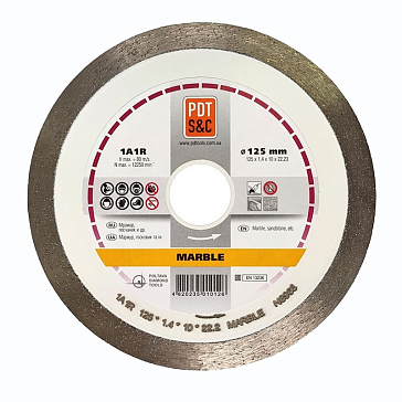 Изображение товара Круг отрезной алмазный PDT Marble 1А1R (125х1.4х10х22.2 мм)