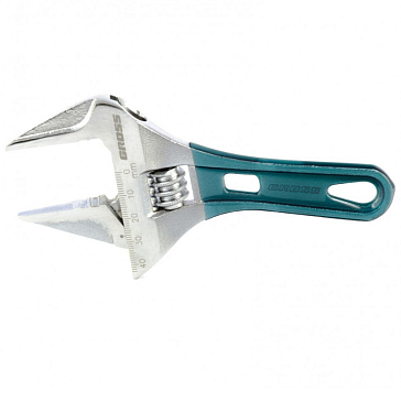 Изображение товара Разводной ключ Gross 15566 160мм хромованадиевая сталь укороченная ручка